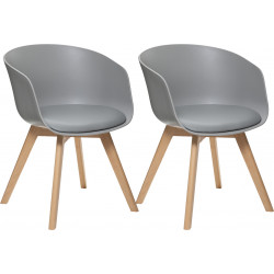 Lot de 2 fauteuils Design "Baya" style scandinave Atmosphera