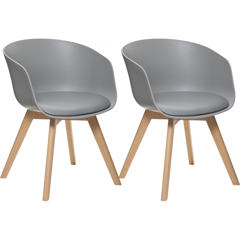Lot de 2 fauteuils Design "Baya" style scandinave Atmosphera