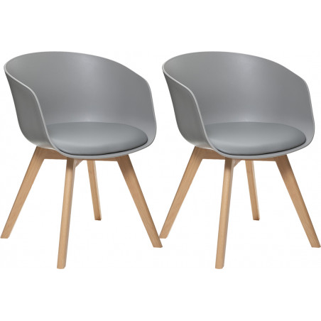 Lot de 2 fauteuils Design "Baya" style scandinave Atmosphera