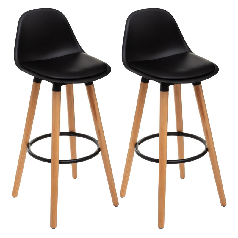 Lot de 2 tabourets bar déco style scandinave "Maxon" Atmosphera