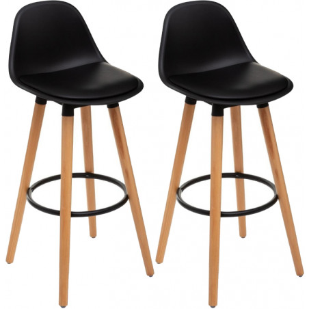 Lot de 2 tabourets bar déco style scandinave "Maxon" Atmosphera