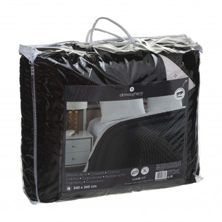Couvre lit bicolore réversible 240 x 260 cm Atmosphera