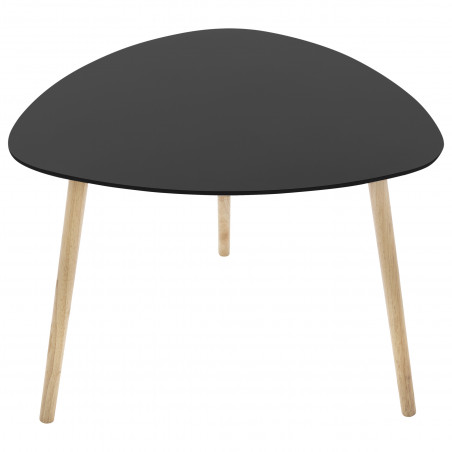 Lot de 3 tables gigognes Bois et Métal Noir "Miléo" Atmosphera
