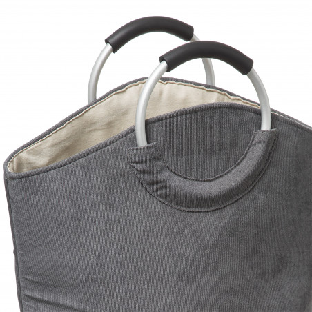 Panier à linge velours 35 litres "Trio" Atmosphéra