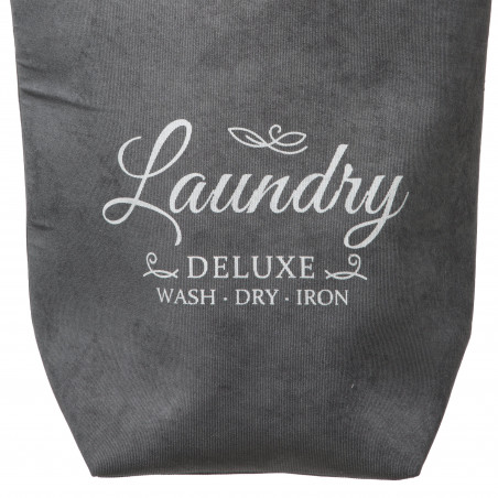 Panier à linge velours 35 litres "Trio" Atmosphéra