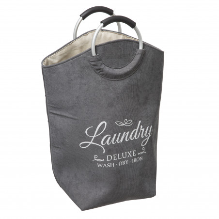 Panier à linge velours 35 litres "Trio" Atmosphéra