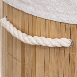 Panier à linge bambou rond 48 litres Atmosphéra