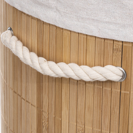 Panier à linge bambou rond 48 litres Atmosphéra
