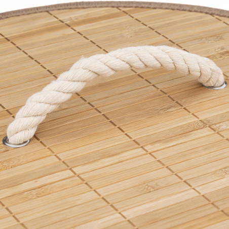Panier à linge bambou rond 48 litres Atmosphéra