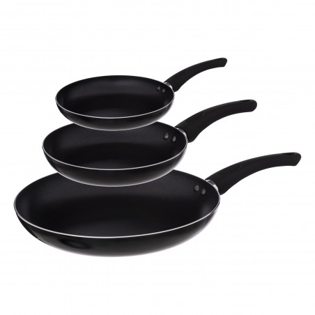 Lot de 3 poêles 20/24/28 cm revêtement anti-adhésif Secret de gourmet
