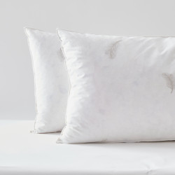 Lot de 2 oreillers 45 x 70 cm Gamme Naturelle "Prestige" plumes véritables Blanrêve