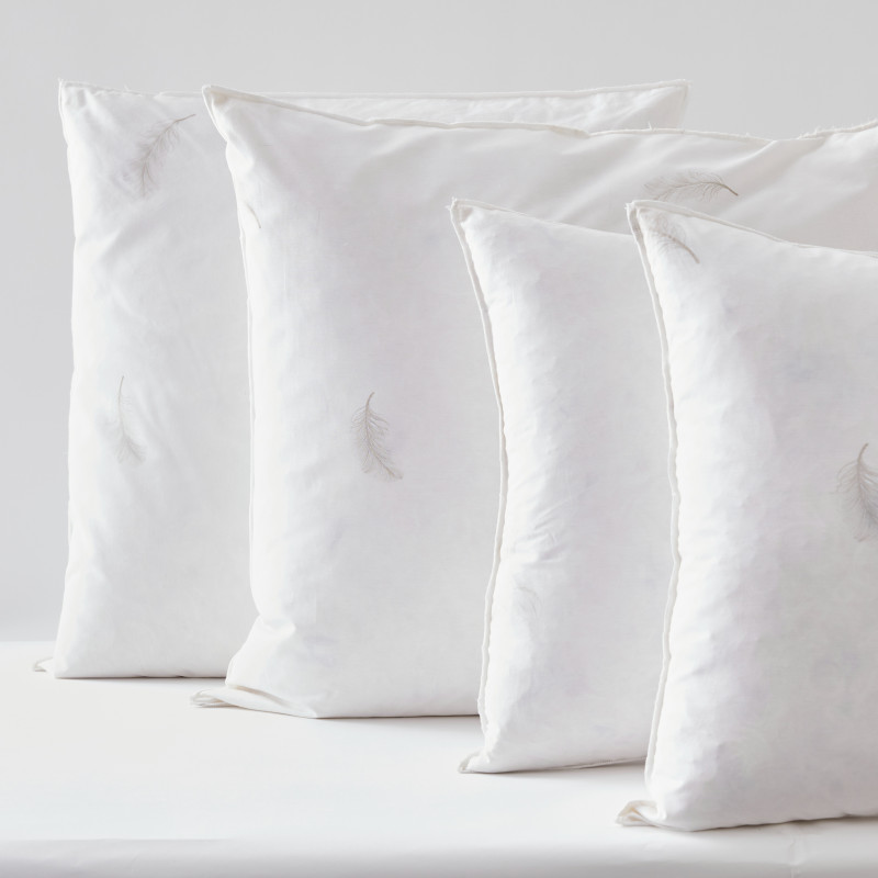 Lot de 4 oreillers 2 x 60 x 60 + 2 x 45 x 70 cm Gamme Naturelle "Prestige" plumes véritables Blanrêve
