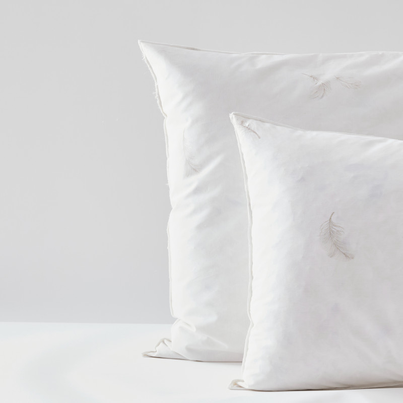 Lot de 2 oreillers Gamme Naturelle "Prestige" plumes véritables 1 x 60 x 60 + 1 x 45 x 70 Blanrêve