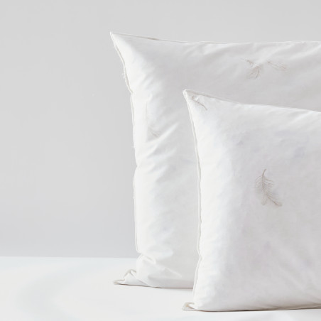 Lot de 2 oreillers Gamme Naturelle "Prestige" plumes véritables 1 x 60 x 60 + 1 x 45 x 70 Blanrêve