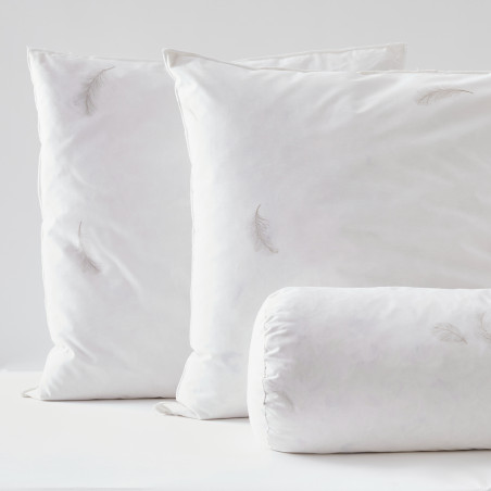 Polochon pour lit 140 + 2 Oreillers 60 x 60 Gamme Naturelle "Prestige" plumes véritables confort moelleux Blanrêve
