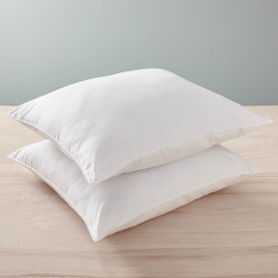 Lot de 2 oreillers 60 x 60 cm Gamme Polycoton "Confort" traité Anti Acarien Soft & care Blanrêve
