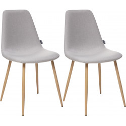 Lot de 2 chaises style Vintage "Marylin" pieds métal imitation hêtre Atmosphera