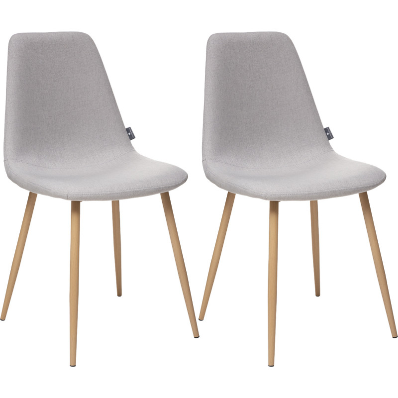 Lot de 2 chaises style Vintage "Marylin" pieds métal imitation hêtre Atmosphera