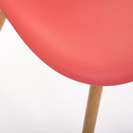 Chaise style scandinave "Ava" pieds métal imitation chêne Atmosphera