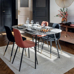 Lot de 2 chaises style Vintage pieds métal noir "Nathalia" Atmosphera