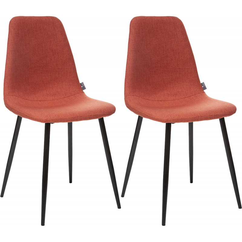 Lot de 2 chaises style Vintage pieds métal noir "Nathalia" Atmosphera
