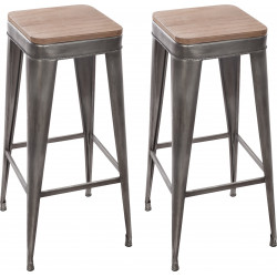 Lot de 2 tabourets métal...