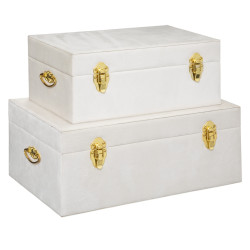 Lot de 2 malles "Night" aspect velours Atmosphera