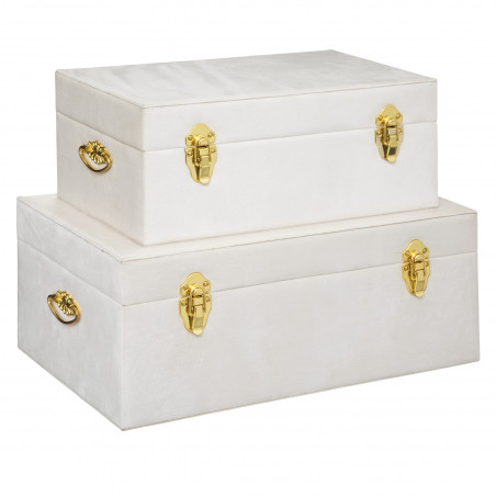 Lot de 2 malles "Night" aspect velours Atmosphera