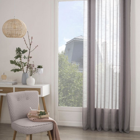 Voilage tissé sablé "Sam" 140 x 240 cm Atmosphera