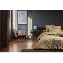 Parure de draps 4 pièces 100% "Satin de coton Peigné" / 80 fils /cm² pour lit 180 x 200 cm "King size