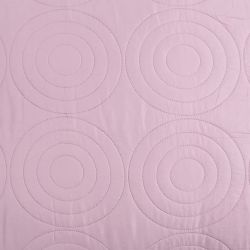 Couvre lit boutis 7 pièces bicolore "Piquage Circle" Prune / Rose poudré