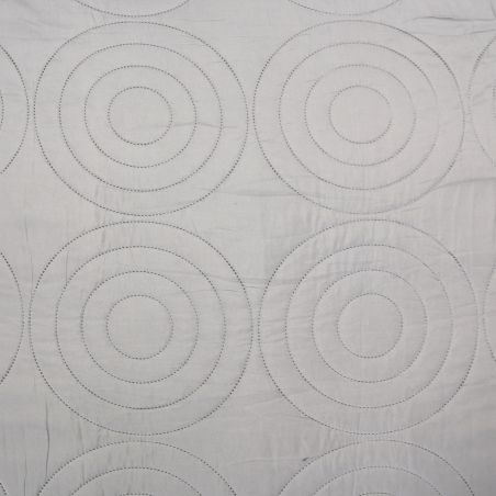 Couvre lit boutis 7 pièces bicolore "Piquage Circle" Acier / Silver
