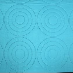 Couvre lit boutis 7 pièces bicolore "Piquage Circle" Marine / Turquoise