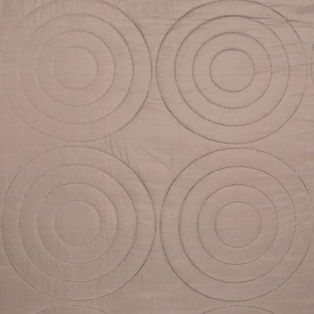 Couvre lit boutis 7 pièces uni "Piquage Circle" Taupe