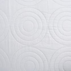Couvre lit boutis 7 pièces uni "piquage Circle" Blanc