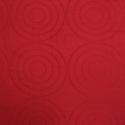 Couvre lit boutis 4 pièces uni "Piquage Circle" Rouge