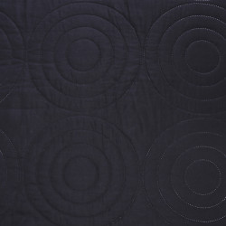 Couvre lit boutis 4 pièces uni "Piquage Circle" Noir