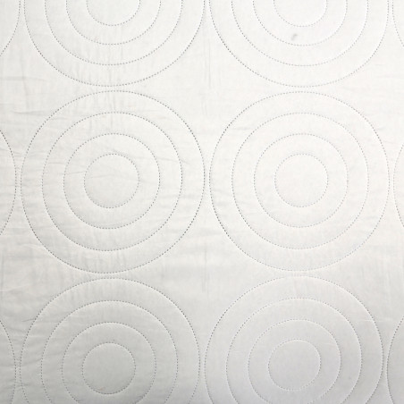 Couvre lit boutis 4 pièces bicolore "Piquage Circle" Choco / Naturel