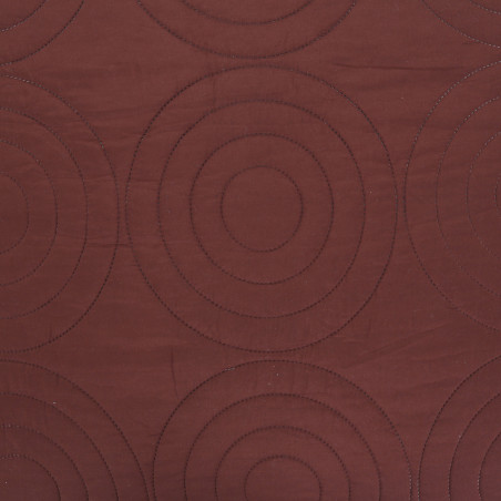 Couvre lit boutis 4 pièces bicolore "Piquage Circle" Choco / Naturel