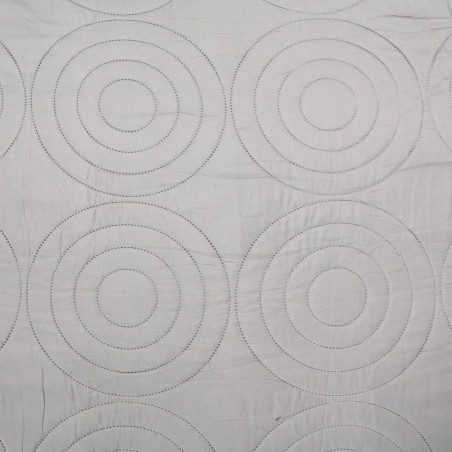 Couvre lit boutis 4 pièces bicolore "Piquage Circle" Acier / Sliver