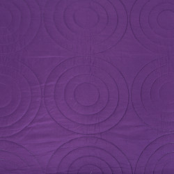 Couvre lit boutis 4 pièces bicolore "Piquage Circle" Prune / Rose poudré