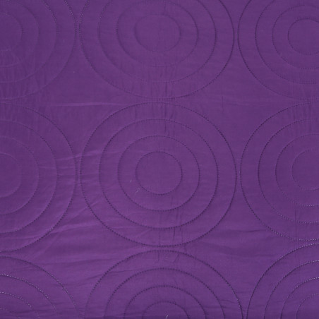 Couvre lit boutis 4 pièces bicolore "Piquage Circle" Prune / Rose poudré