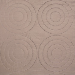 Couvre lit boutis 4 pièces bicolore "Piquage Circle" Taupe / Naturel