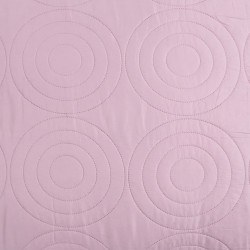 Couvre lit boutis 4 pièces uni "Piquage Circle" Rose poudré