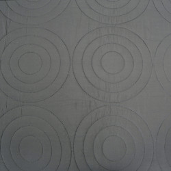 Couvre lit boutis 4 pièces uni "Piquage Circle" Acier