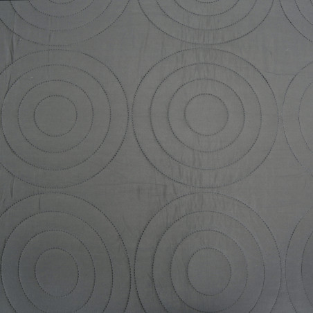 Couvre lit boutis 4 pièces uni "Piquage Circle" Acier