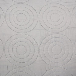 Couvre lit boutis 4 pièces uni "Piquage Circle" Silver