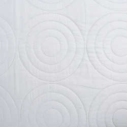 Couvre lit boutis 4 pièces uni "piquage Circle" Blanc