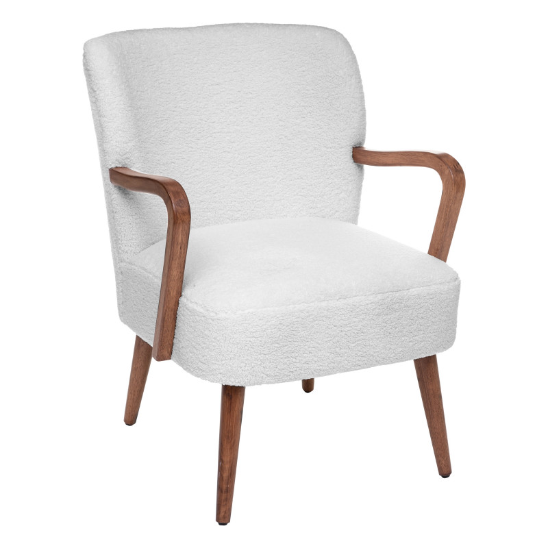 Fauteuil avec accoudoirs Style Rétro "Chiara" Bouclette Atmosphera