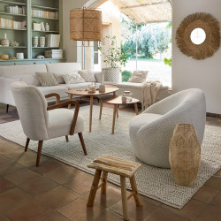 Fauteuil avec accoudoirs Style Rétro "Chiara" Bouclette Atmosphera